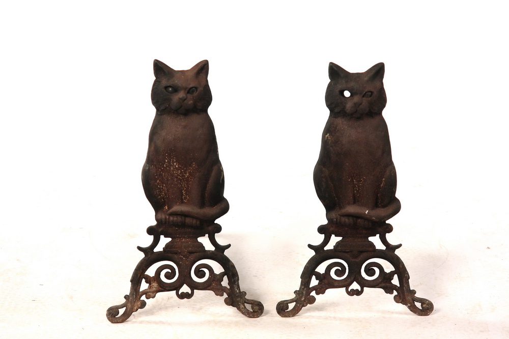 ANDIRONS - Pair of cast iron