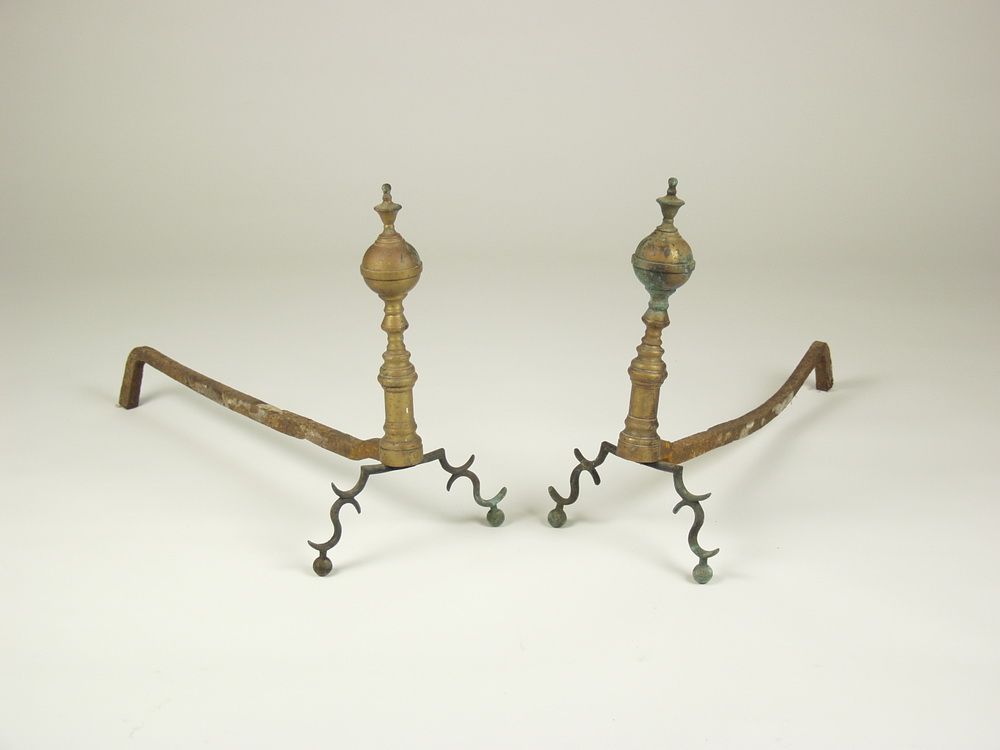 ANDIRONS - Pair of early 19th C