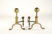 ANDIRONS - Pair of late 18th c