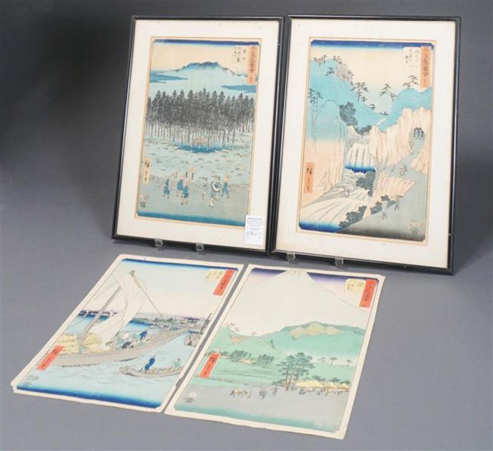 ANDO HIROSHIGE, FOUR WOODBLOCK