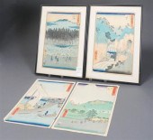 ANDO HIROSHIGE, FOUR WOODBLOCK