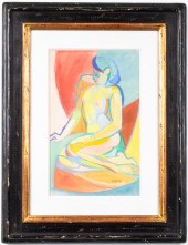 ANDRE LHOTE "NU ASSIS" GOUACHE