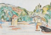 ANDRE LHOTE, WATERCOLOR LANDSC