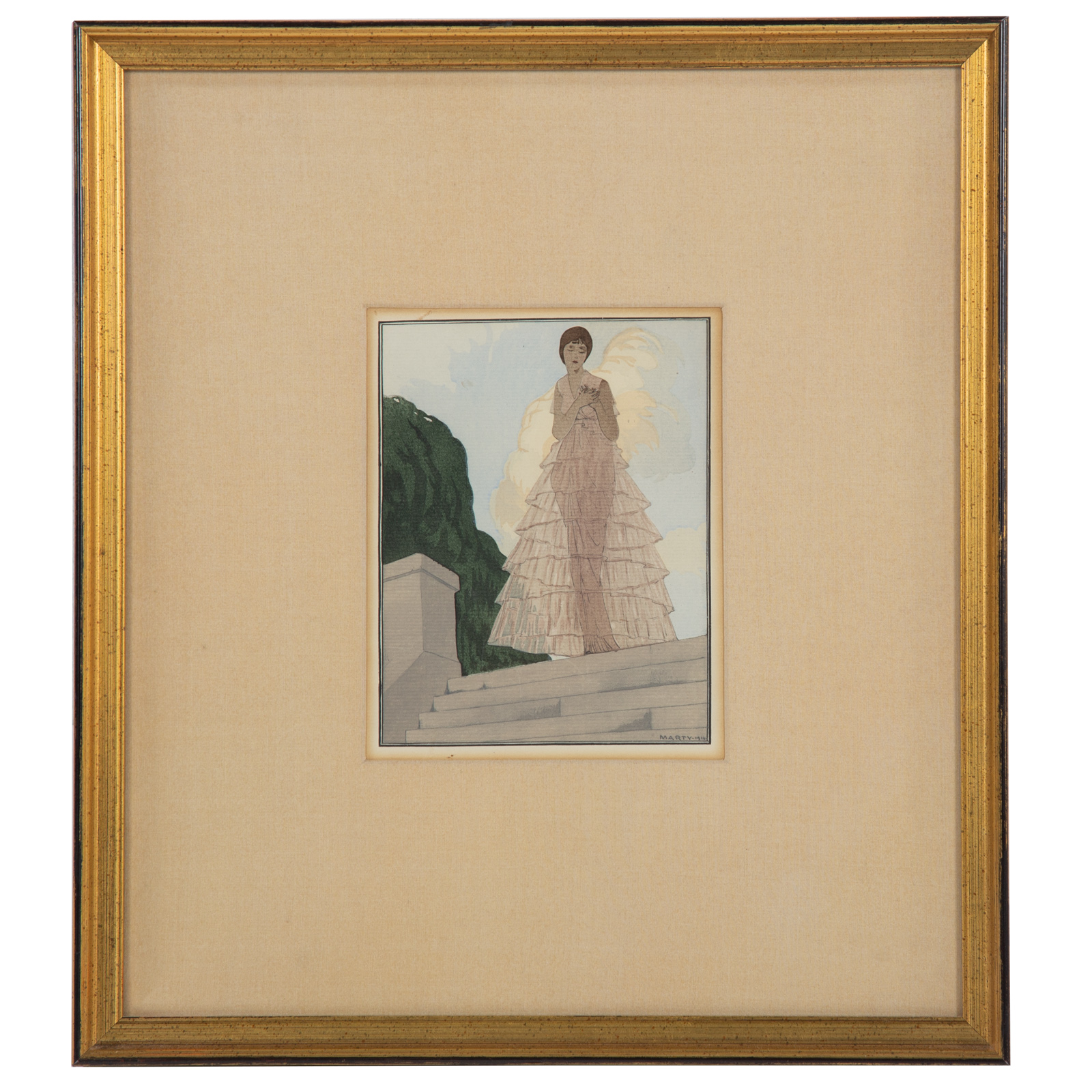 ANDRE MARTY. WOMAN WITH RUFFLED