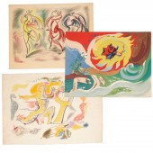 ANDRE MASSON, (3) LITHOGRAPHS