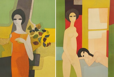 Andre Minaux (French 1923-1988) Two