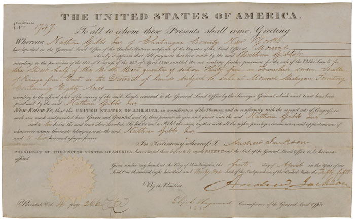 Andrew Jackson Autograph