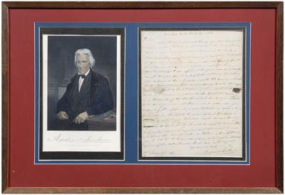 Andrew Jackson autograph letter, 22