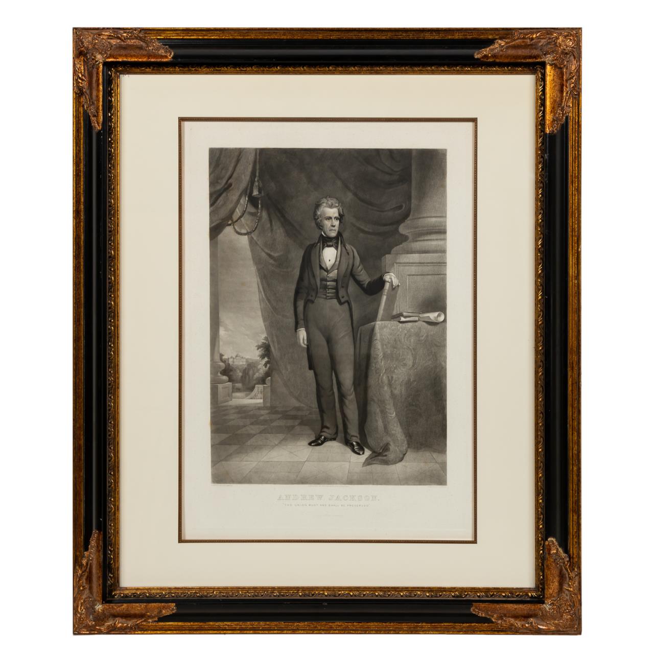 ANDREW JACKSON MEZZOTINT, WILLIAM