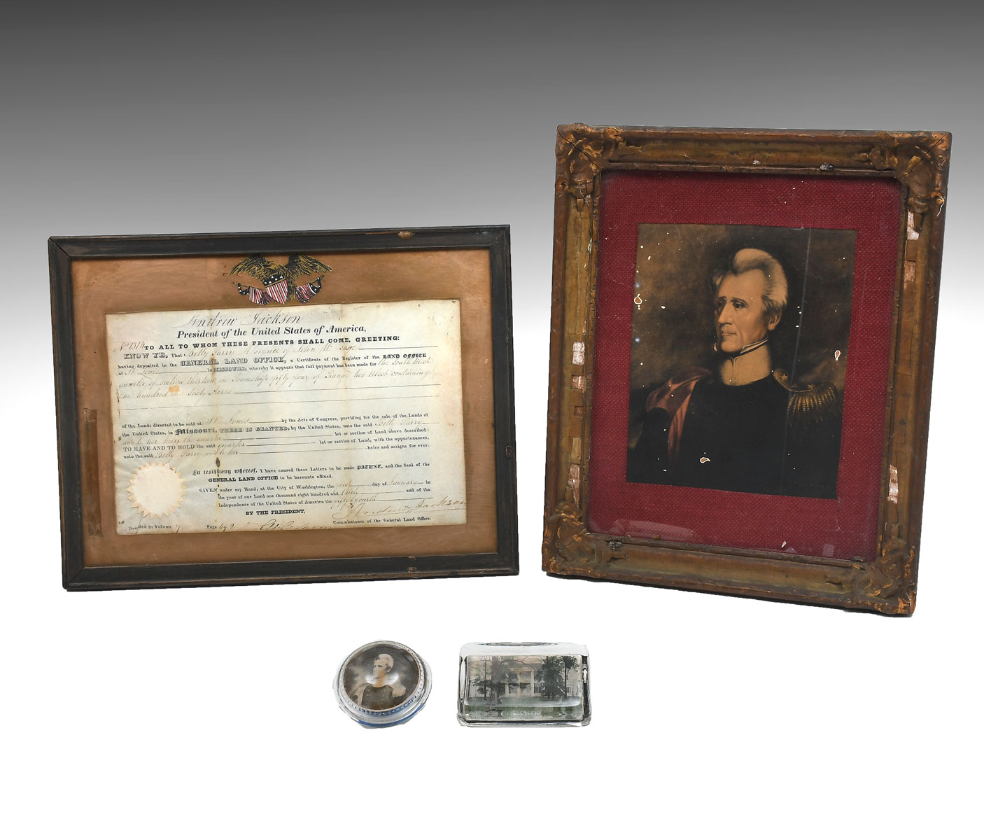 ANDREW JACKSON SIGNED LAND GRANT