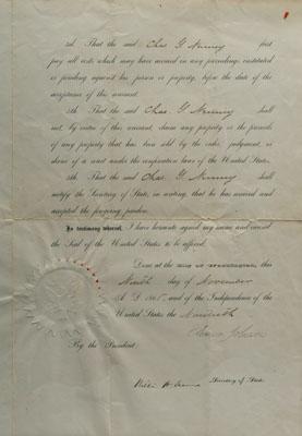 Andrew Johnson Civil War pardon,