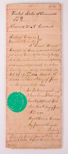 ANDREW JOHNSON SIGNED LAND