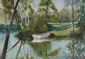 ANDREW MENNA WATERCOLOR BOAT I