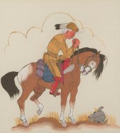 ANDY VAN TSINAJINNIE, HORSEBAC