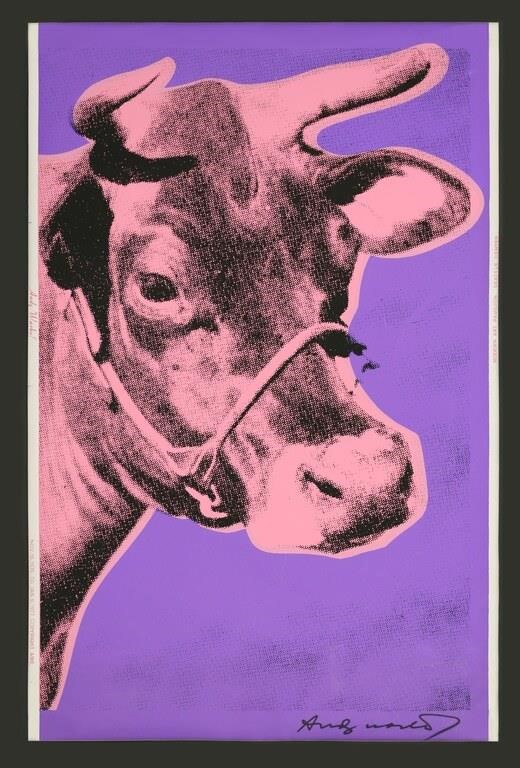 ANDY WARHOL SIGNED COW