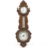 ANEROID CLOCK BAROMETER 25" x