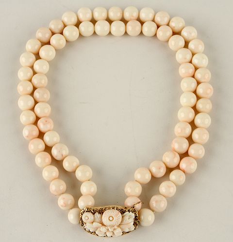 ANGEL CORAL AND 14 KARAT GOLD
