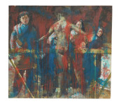 "ANGELS FALLING", 1994, OIL ON