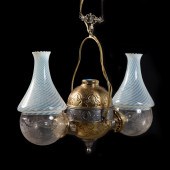 ANGLE LAMP CO. TWO LIGHT CHAND