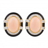 ANGLE SKIN CORAL, ONYX & DIAMO