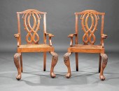 ANGLO-COLONIAL CARVED TEAK ARM