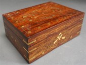 ANGLO-INDIAN BRASS INLAID TEAK