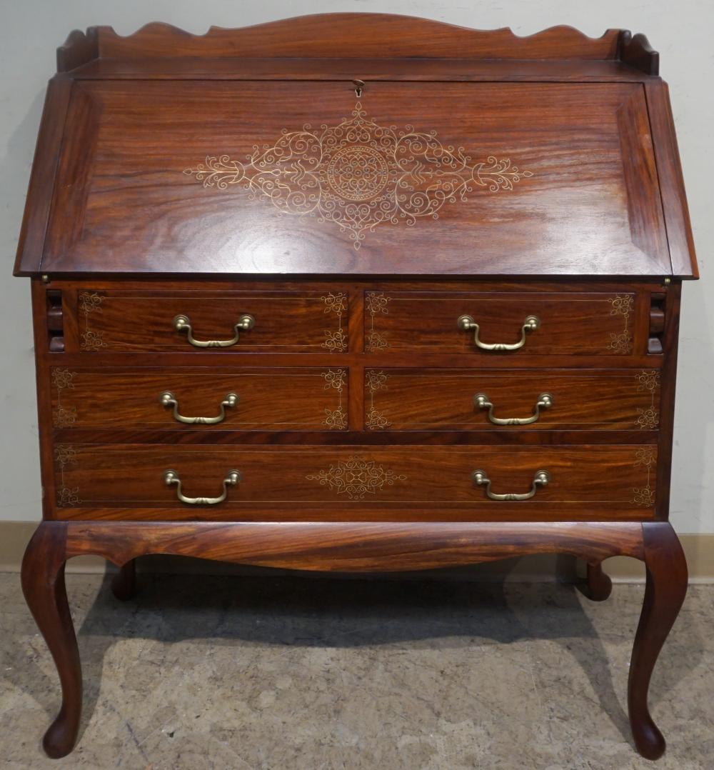 ANGLO-INDIAN BRASS MARQUETRY TEAK