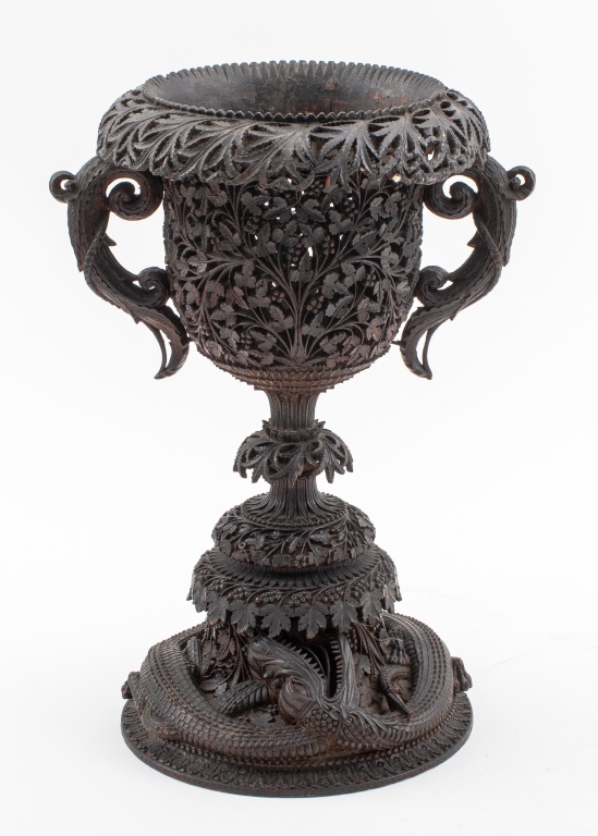 ANGLO-INDIAN BURMESE CARVED WOOD