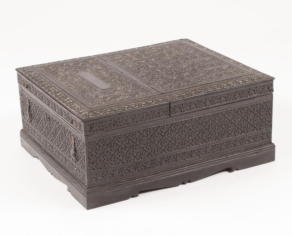 ANGLO-INDIAN CARVED AND EBONIZED