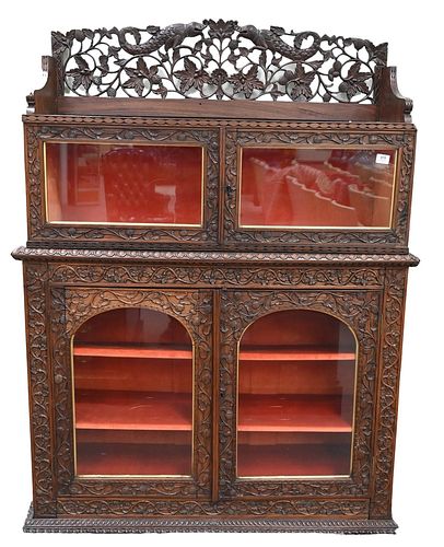 ANGLO-INDIAN CARVED HARDWOOD