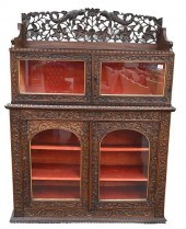 ANGLO-INDIAN CARVED HARDWOOD C