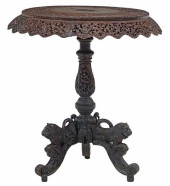 ANGLO-INDIAN CARVED HARDWOOD L
