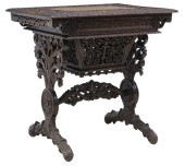 ANGLO-INDIAN CARVED HARDWOOD S