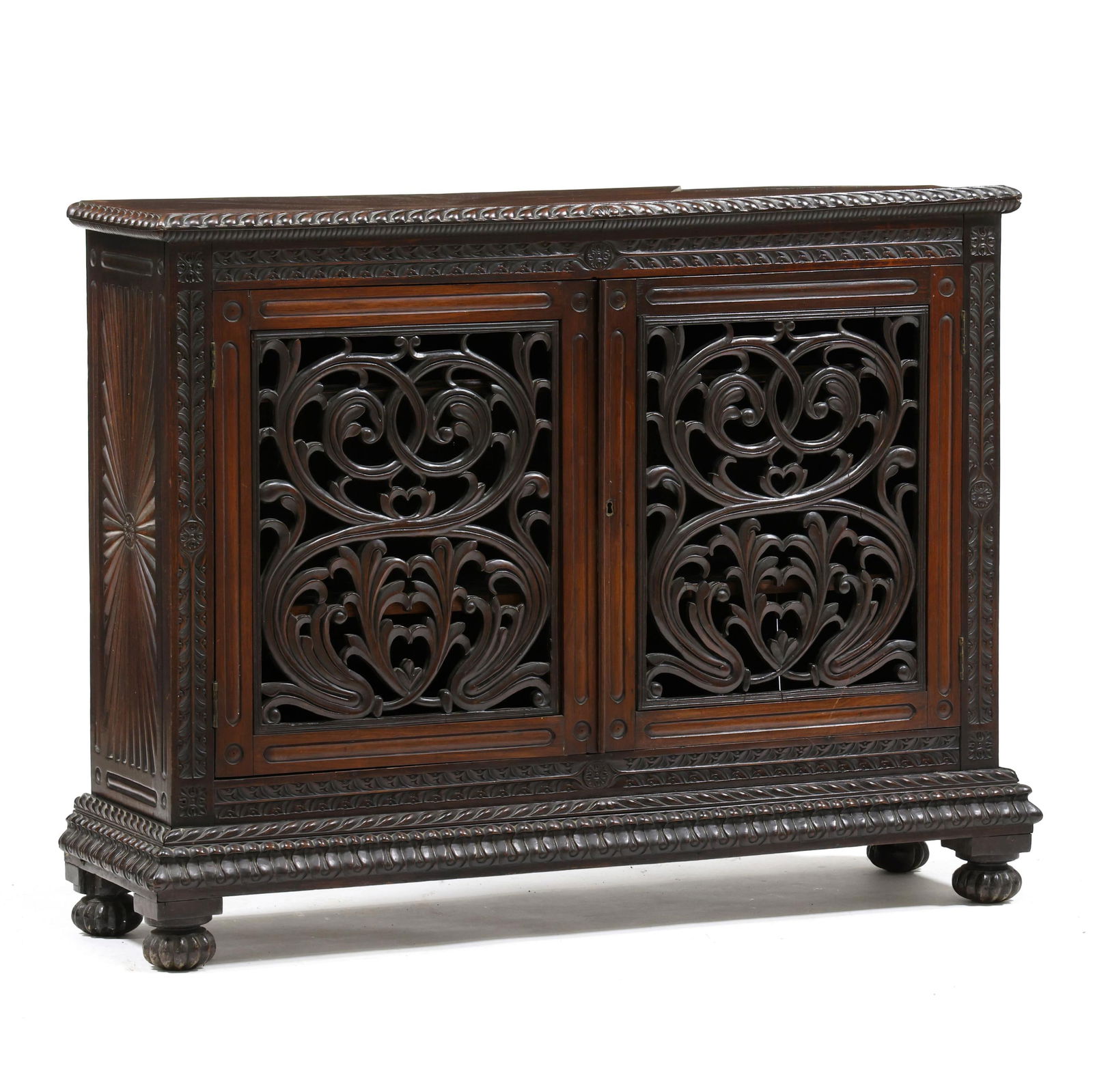 ANGLO INDIAN CARVED ROSEWOOD
