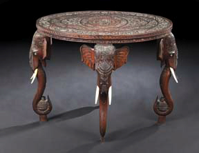 Anglo-Indian Carved Rosewood