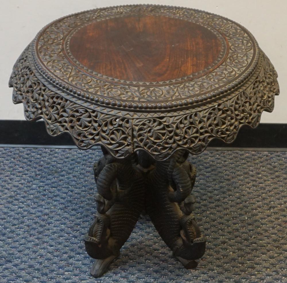 ANGLO-INDIAN CARVED TEAK CENTER