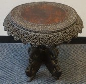 ANGLO-INDIAN CARVED TEAK CENTE