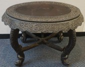 ANGLO-INDIAN CARVED TEAK OVAL