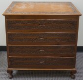 ANGLO-INDIAN CARVED TEAK SIDE