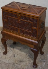 ANGLO-INDIAN CARVED TEAK TRAVE