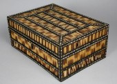ANGLO-INDIAN EBONY QUILL BOX,