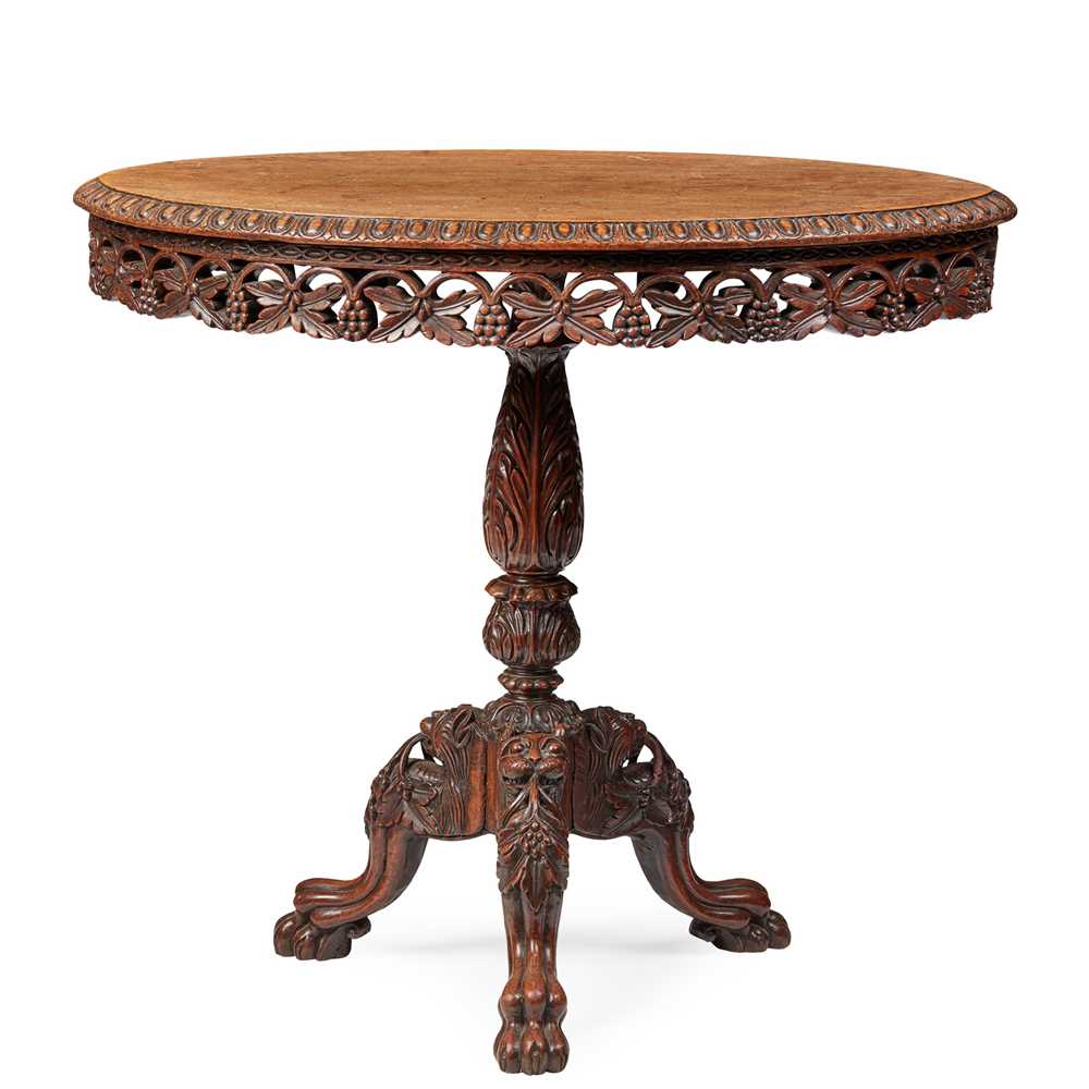 ANGLO-INDIAN PADOUK TRIPOD TABLE