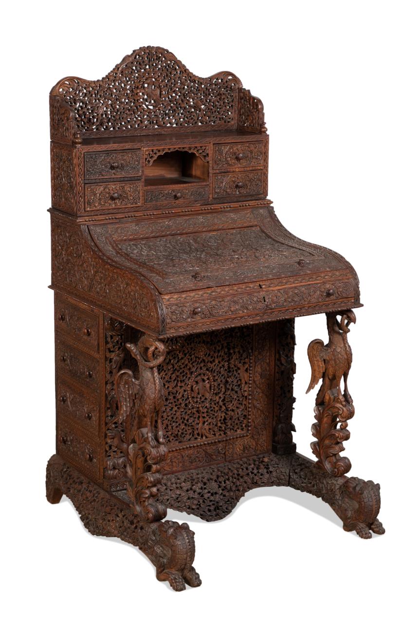 ANGLO-INDIAN ROSEWOOD DAVENPORT