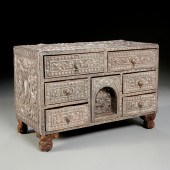 ANGLO-INDIAN SILVER-CLAD HARDW