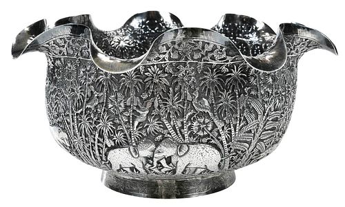 ANGLO INDIAN SILVER REPOUSSE TROPHY
