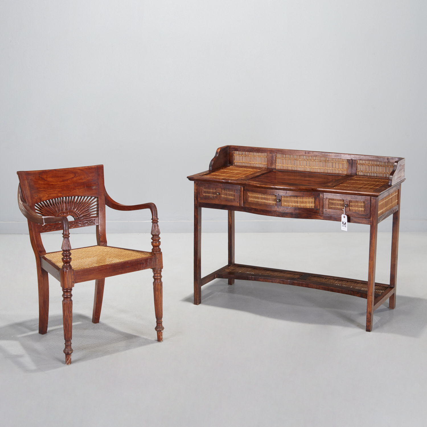 ANGLO-INDIAN STYLE TEAKWOOD DESK
