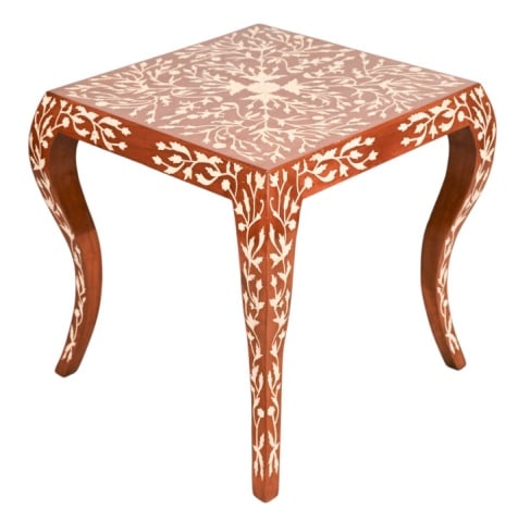 ANGLO INDIAN TEAK BONE INLAY SIDE