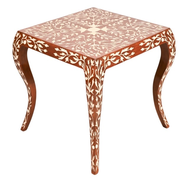 ANGLO INDIAN TEAK BONE INLAY SIDE