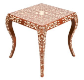 ANGLO INDIAN TEAK BONE INLAY S