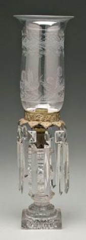 Anglo-Irish cut glass candle s